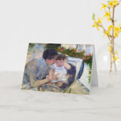 Mutter tröstet das Baby, Mary Cassatt Karte (Gelbe Blume)