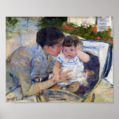 Mutter tröstet das Baby, Mary Cassatt Poster (Vorne)