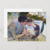 Mutter tröstet das Baby, Mary Cassatt Postkarte (Vorne/Hinten)