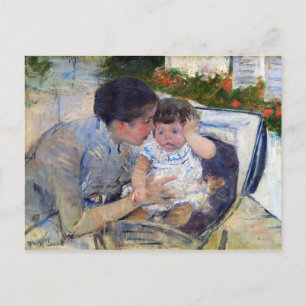 Mutter tröstet das Baby, Mary Cassatt Postkarte