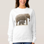 Mutter-u. Baby-Elefant Sweatshirt (Vorderseite)