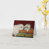 Mutter-u. Baby-Häschen Karte (Gelbe Blume)