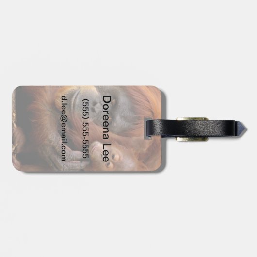 Mutter-u. Baby-Orang-Utan Gepäckanhänger (Rückseite horizontal)