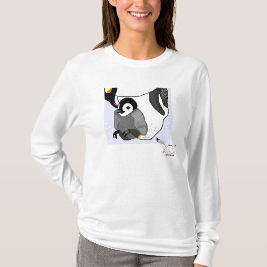 Mutter-u. Baby-Pinguin T-Shirt (Vorderseite)