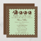 Mutter-u. Dreiergruppe-Elefant-Babyparty Einladung (Vorne/Hinten)