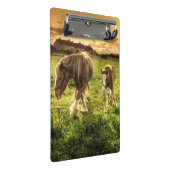 Mutter-u. Fohlen-Pferd Mini Klemmbrett (Schrägansicht)