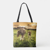 Mutter-u. Fohlen-Pferd Tasche (Rückseite)