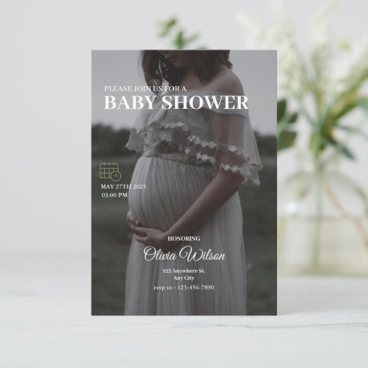 Mutter, um Baby Dusche zu sein Einladung (Stehend Vorderseite)