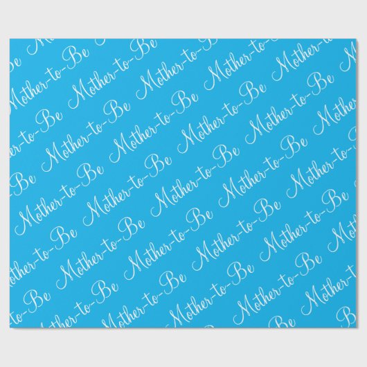 Mutter, um Blue Script Baby Dusche zu sein Geschenkpapier (Flach)