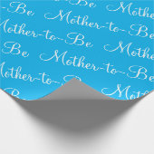 Mutter, um Blue Script Baby Dusche zu sein Geschenkpapier (Ecke)