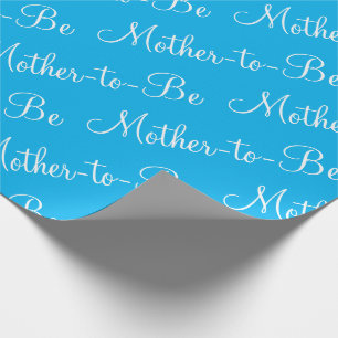 Mutter, um Blue Script Baby Dusche zu sein Geschenkpapier