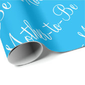 Mutter, um Blue Script Baby Dusche zu sein Geschenkpapier (Rolleneckpunkt)