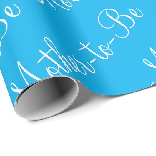 Mutter, um Blue Script Baby Dusche zu sein Geschenkpapier (Rolleneckpunkt)