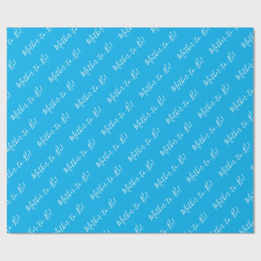 Mutter, um Script Blue Baby Dusche zu sein Geschenkpapier (Flach)
