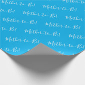 Mutter, um Script Blue Baby Dusche zu sein Geschenkpapier (Ecke)