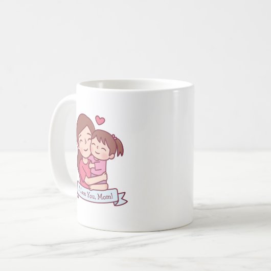 Mutter umarmt Kind, ich Liebe dir Mama Kaffeetasse (Vorderseite Links)