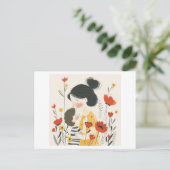 Mutter umarmte ihren Sohn Postkarte (Stehend Vorderseite)