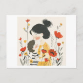 Mutter umarmte ihren Sohn Postkarte (Vorderseite)