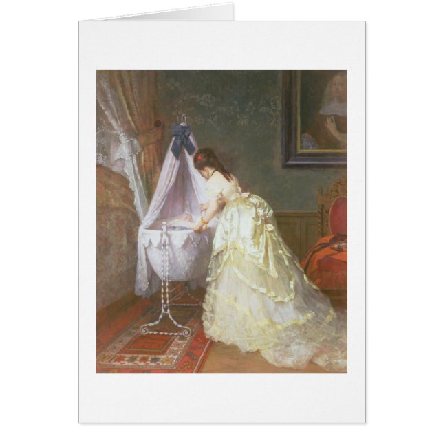 Mutter und Baby, 1869 (Öl auf Platte) (Vorne)