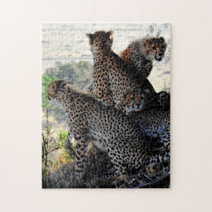 Mutter und Baby Animal Cheetah Fotografie Tier Puzzle