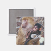 Mutter und Baby Baboon Magnet (Vorderseite/Rückseite)