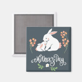 Mutter und Baby Bunny Mother's Day Magnet (Vorderseite/Rückseite)