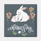 Mutter und Baby Bunny Mother's Day Magnet (Vorne)