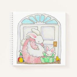 Mutter und Baby Bunny Spirituosen Notebook Notizblock