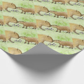 Mutter und Baby Capybara Geschenkpapier (Ecke)
