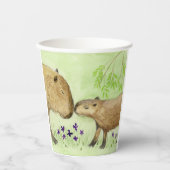 Mutter und Baby Capybara Pappbecher (Vorderseite)