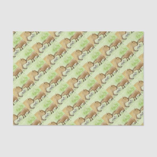 Mutter und Baby Capybara Seidenpapier (Vorderseite)