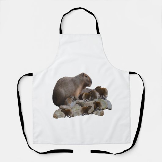 Mutter und Baby Capybaras, Schürze (Vorderseite)