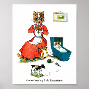 Mutter und Baby Cat, Louis Wain Poster
