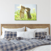 Mutter und Baby Chipmunk Leinwanddruck (Insitu (Schlafzimmer))