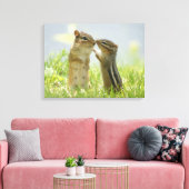 Mutter und Baby Chipmunk Leinwanddruck (Insitu (Wohnzimmer))
