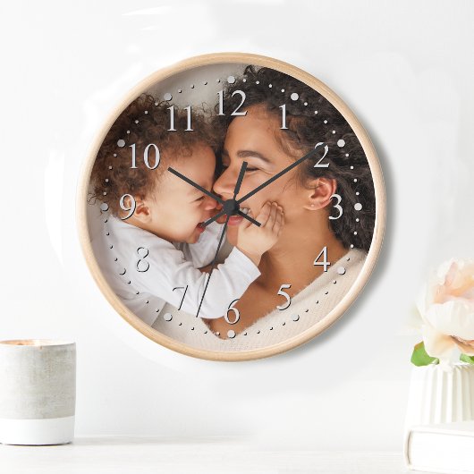 Mütter und Baby Custom Foto Kinderzimmer Uhr