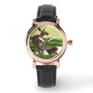 Mutter und Baby Deer Armbanduhr