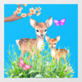 Mutter und Baby Deer Fensteraufkleber (Blatt)