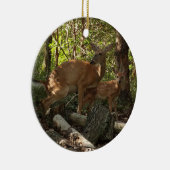 Mutter und Baby Deer im Shenandoah-Nationalpark Keramik Ornament (Rechts)