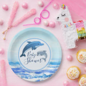 Mutter-und Baby-Delphin-Ozean-Babyparty Pappteller (Party)