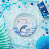Mutter-und Baby-Delphin-Ozean-Thema-Babyparty Pappteller (Party)