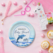 Mutter-und Baby-Delphin-Ozean-Thema-Babyparty Pappteller (Party)