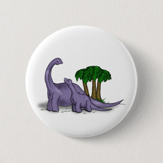 Mutter-und Baby-Dinosaurier Button (Vorderseite)