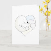 Mutter und Baby Eisbär Mutterkarte Karte (Gelbe Blume)