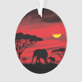 Mutter und Baby Elefant in der Serengeti Ornament (Vorderseite)