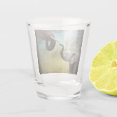 Mutter und Baby Elephant Bandana Schnapsglas (Rückseite)