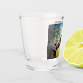 Mutter und Baby Elephant Bandana Schnapsglas (Links)