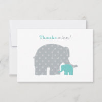 Mutter und Baby Elephant Dusche Aqua Blue und Grau