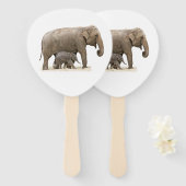 Mutter und Baby Elephant Fächer (Vorne und Hinten)