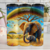 Mutter und Baby Elephant in der afrikanischen Sava Thermosbecher